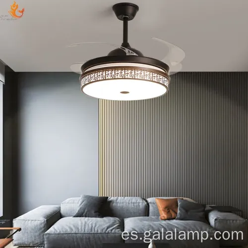 Ventilador de cuchillas retráctil con iluminación remota y LED